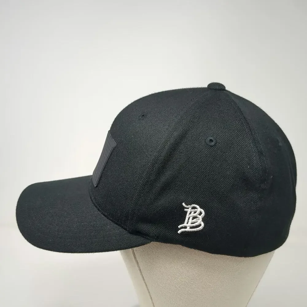 Branded Bills Baseball Cap Black XL American Flag Raised Rubber Patch Hat